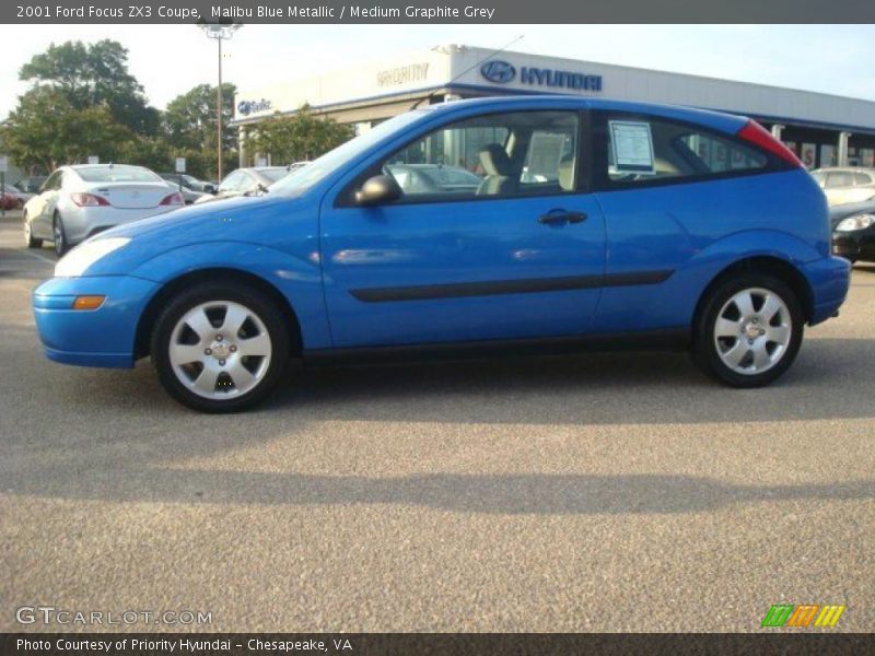 Malibu Blue Metallic / Medium Graphite Grey 2001 Ford Focus ZX3 Coupe