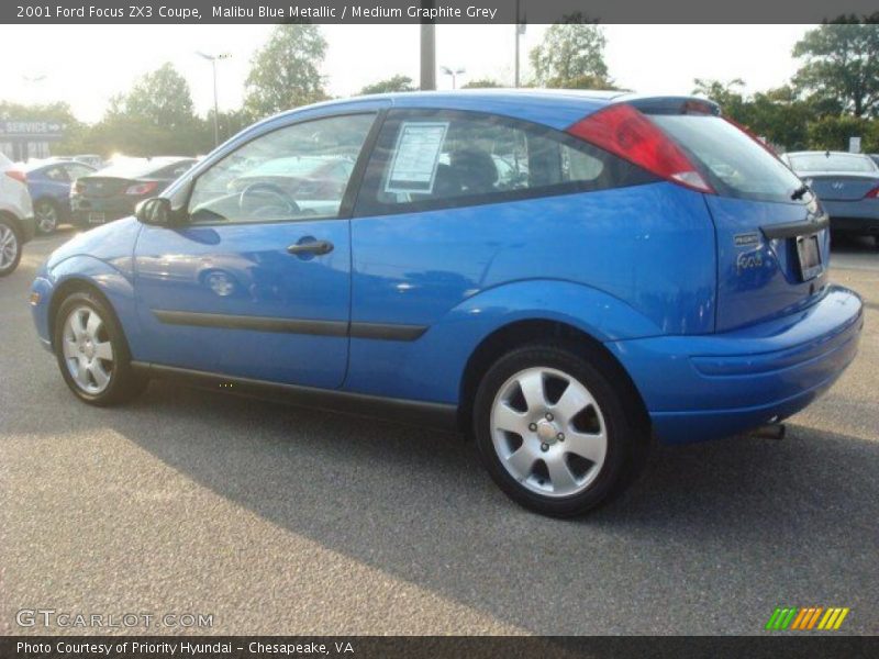 Malibu Blue Metallic / Medium Graphite Grey 2001 Ford Focus ZX3 Coupe