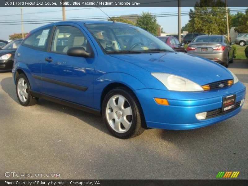Malibu Blue Metallic / Medium Graphite Grey 2001 Ford Focus ZX3 Coupe