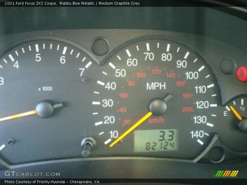 Malibu Blue Metallic / Medium Graphite Grey 2001 Ford Focus ZX3 Coupe