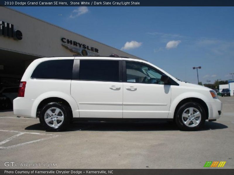 Stone White / Dark Slate Gray/Light Shale 2010 Dodge Grand Caravan SE Hero