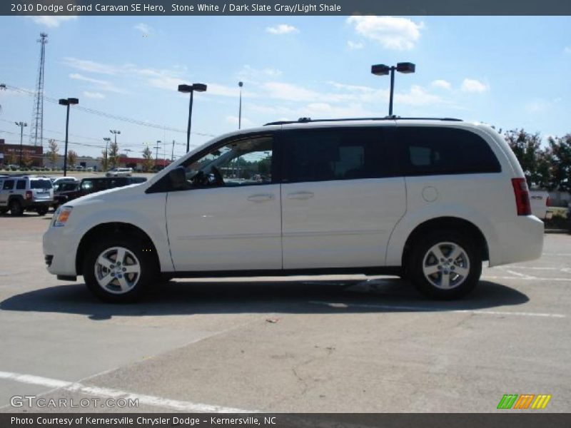 Stone White / Dark Slate Gray/Light Shale 2010 Dodge Grand Caravan SE Hero