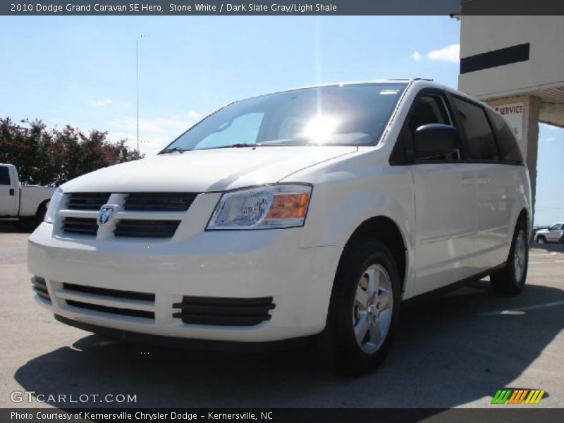 Stone White / Dark Slate Gray/Light Shale 2010 Dodge Grand Caravan SE Hero