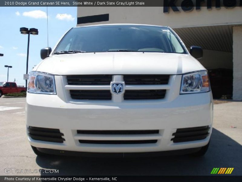 Stone White / Dark Slate Gray/Light Shale 2010 Dodge Grand Caravan SE Hero