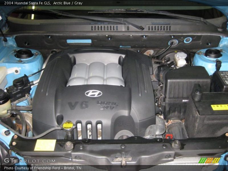 Arctic Blue / Gray 2004 Hyundai Santa Fe GLS
