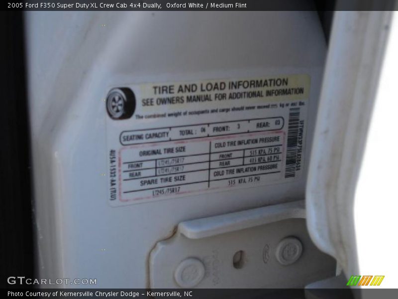 Oxford White / Medium Flint 2005 Ford F350 Super Duty XL Crew Cab 4x4 Dually
