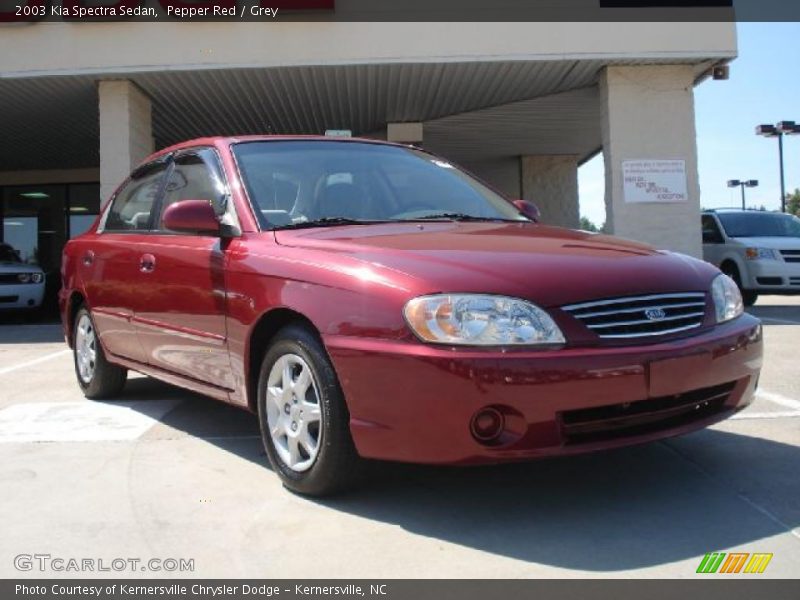 Pepper Red / Grey 2003 Kia Spectra Sedan
