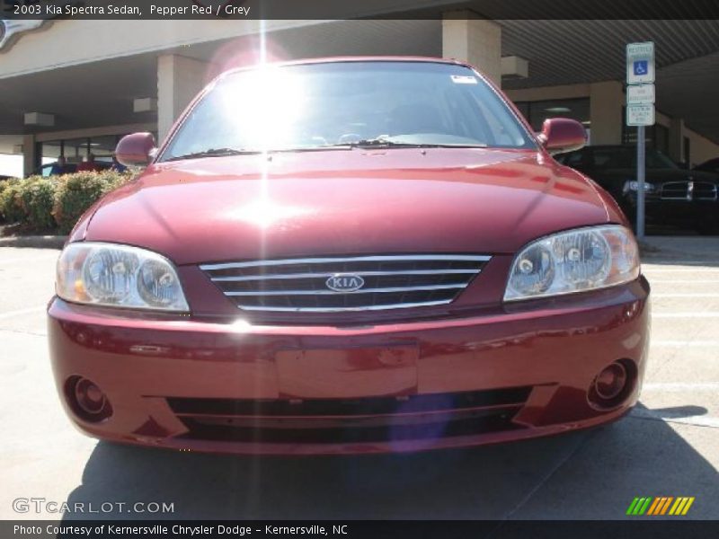 Pepper Red / Grey 2003 Kia Spectra Sedan