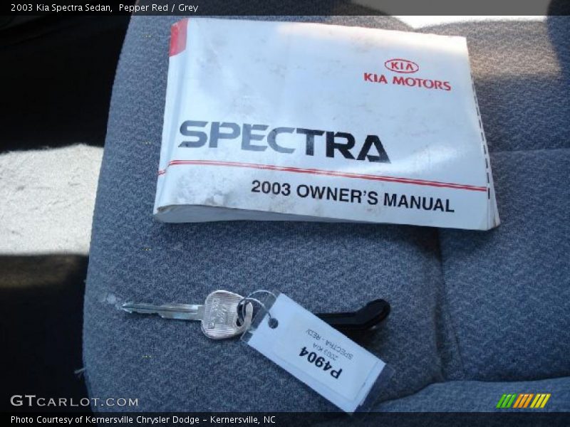 Pepper Red / Grey 2003 Kia Spectra Sedan