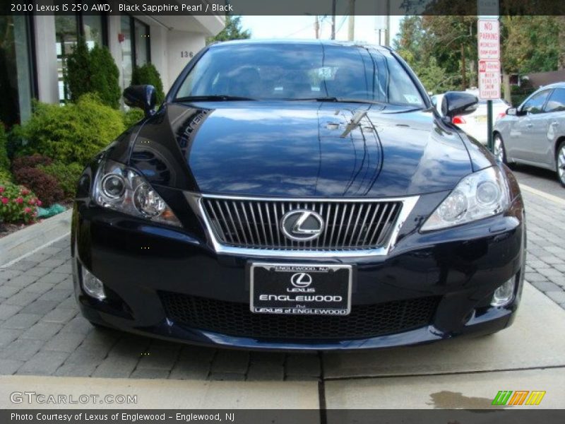 Black Sapphire Pearl / Black 2010 Lexus IS 250 AWD