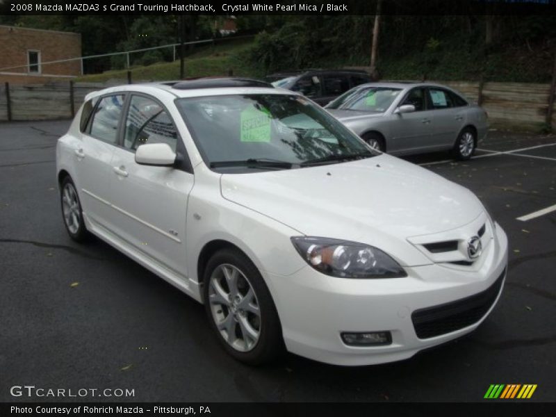 Crystal White Pearl Mica / Black 2008 Mazda MAZDA3 s Grand Touring Hatchback