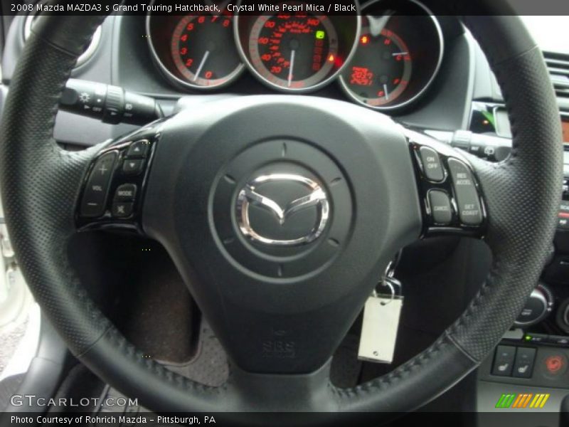 Crystal White Pearl Mica / Black 2008 Mazda MAZDA3 s Grand Touring Hatchback