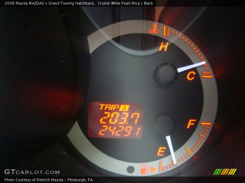Crystal White Pearl Mica / Black 2008 Mazda MAZDA3 s Grand Touring Hatchback