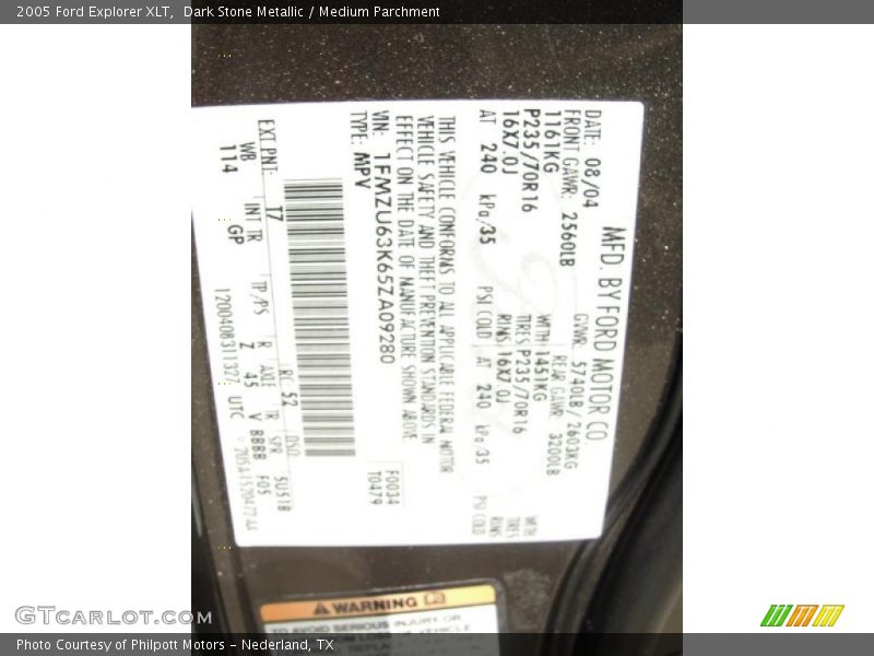 Dark Stone Metallic / Medium Parchment 2005 Ford Explorer XLT