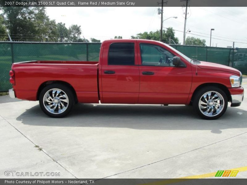 Flame Red / Medium Slate Gray 2007 Dodge Ram 1500 SLT Quad Cab