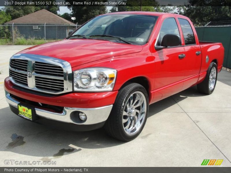 Flame Red / Medium Slate Gray 2007 Dodge Ram 1500 SLT Quad Cab