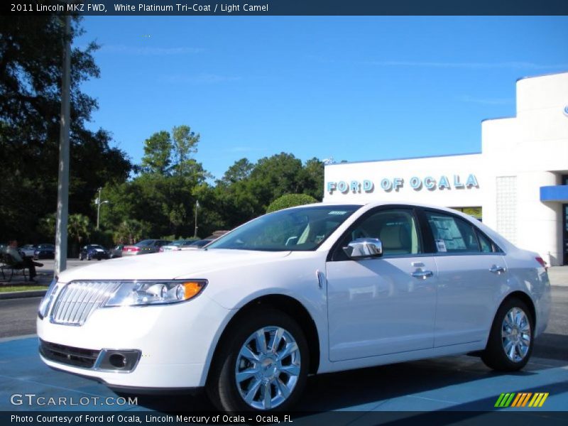 White Platinum Tri-Coat / Light Camel 2011 Lincoln MKZ FWD