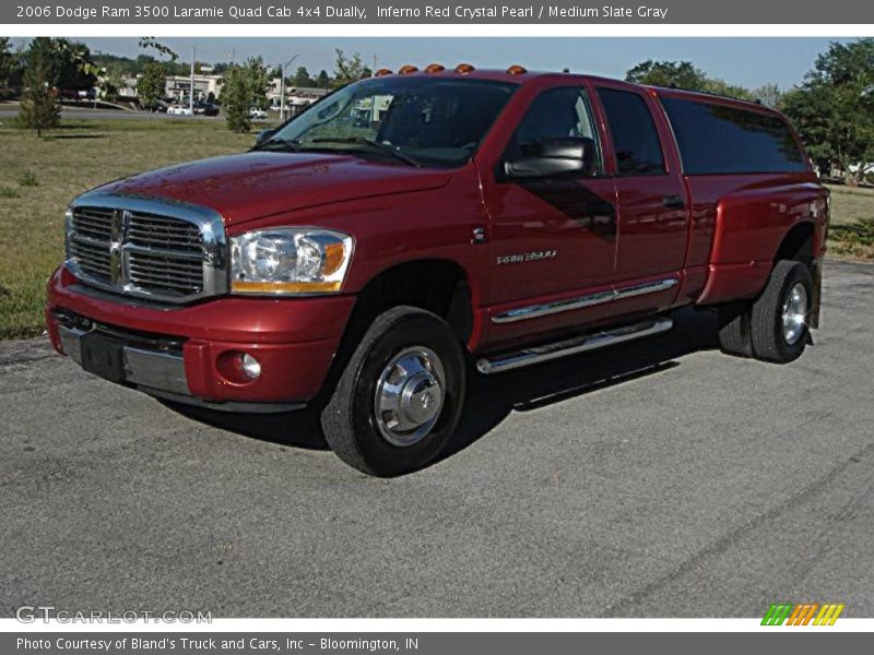 Inferno Red Crystal Pearl / Medium Slate Gray 2006 Dodge Ram 3500 Laramie Quad Cab 4x4 Dually