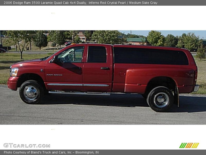 Inferno Red Crystal Pearl / Medium Slate Gray 2006 Dodge Ram 3500 Laramie Quad Cab 4x4 Dually