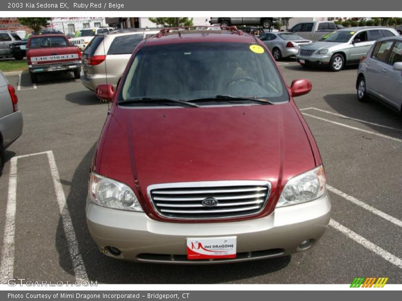 Ruby Red / Beige 2003 Kia Sedona EX