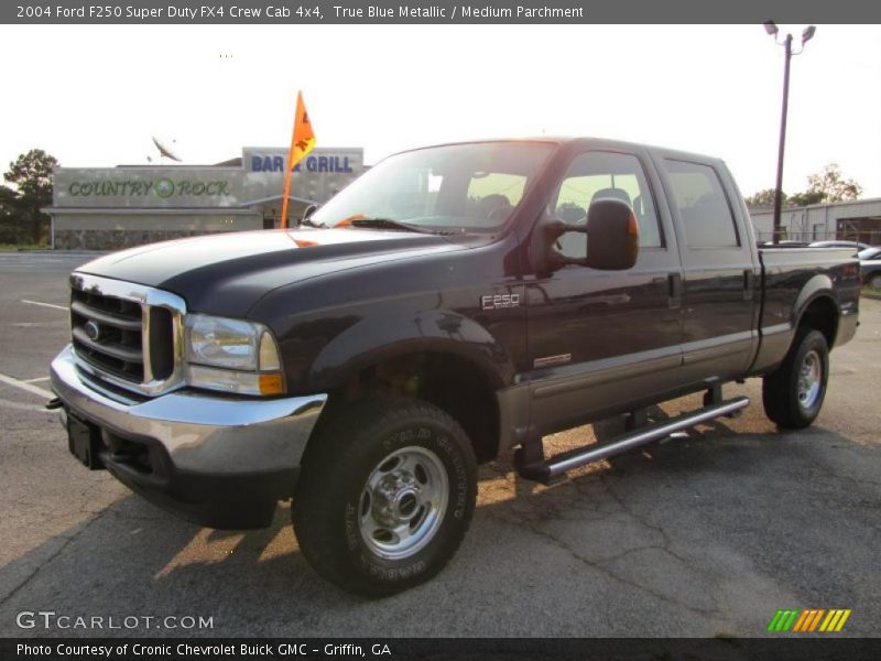 True Blue Metallic / Medium Parchment 2004 Ford F250 Super Duty FX4 Crew Cab 4x4