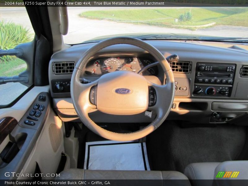 True Blue Metallic / Medium Parchment 2004 Ford F250 Super Duty FX4 Crew Cab 4x4