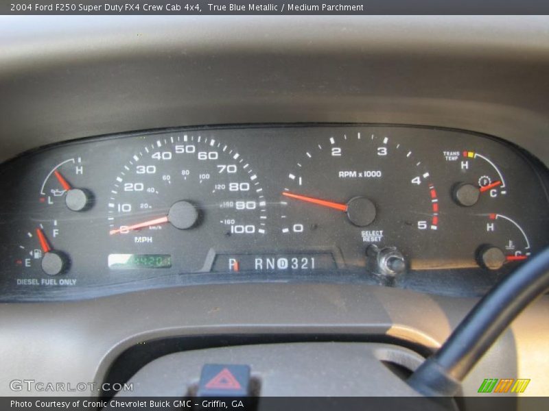 True Blue Metallic / Medium Parchment 2004 Ford F250 Super Duty FX4 Crew Cab 4x4