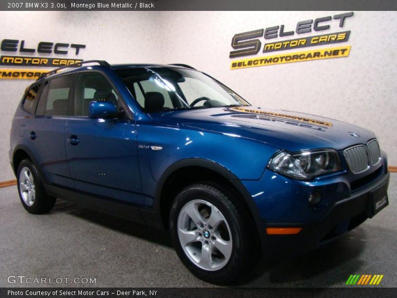 Montego Blue Metallic / Black 2007 BMW X3 3.0si