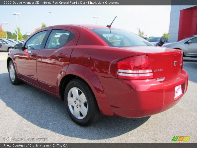 Inferno Red Crystal Pearl / Dark Khaki/Light Graystone 2009 Dodge Avenger SE