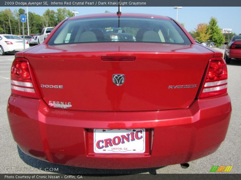 Inferno Red Crystal Pearl / Dark Khaki/Light Graystone 2009 Dodge Avenger SE