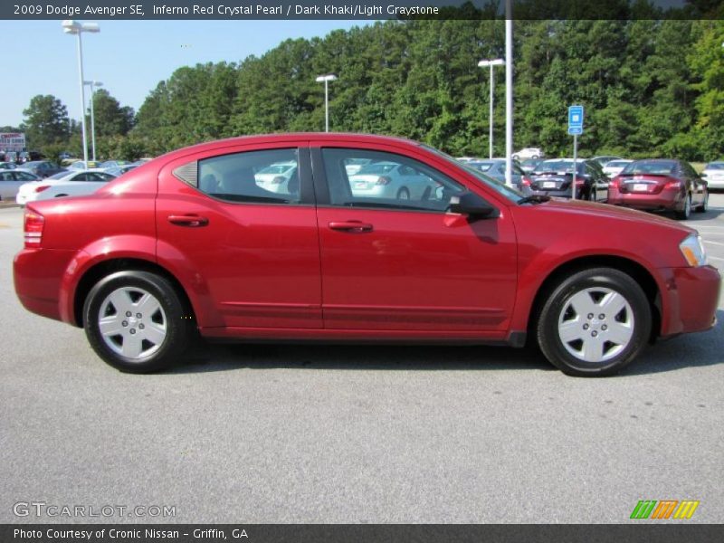 Inferno Red Crystal Pearl / Dark Khaki/Light Graystone 2009 Dodge Avenger SE
