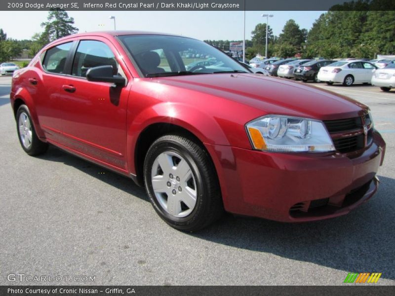 Inferno Red Crystal Pearl / Dark Khaki/Light Graystone 2009 Dodge Avenger SE