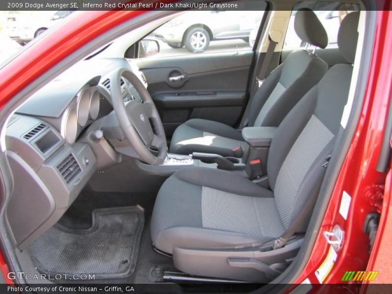 Inferno Red Crystal Pearl / Dark Khaki/Light Graystone 2009 Dodge Avenger SE