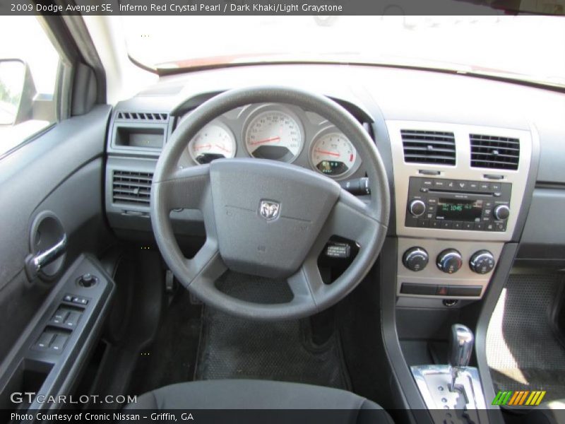 Inferno Red Crystal Pearl / Dark Khaki/Light Graystone 2009 Dodge Avenger SE