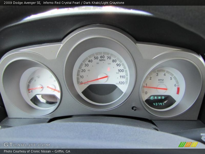 Inferno Red Crystal Pearl / Dark Khaki/Light Graystone 2009 Dodge Avenger SE