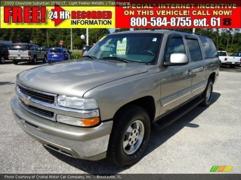 Light Pewter Metallic / Tan/Neutral 2003 Chevrolet Suburban 1500 LT