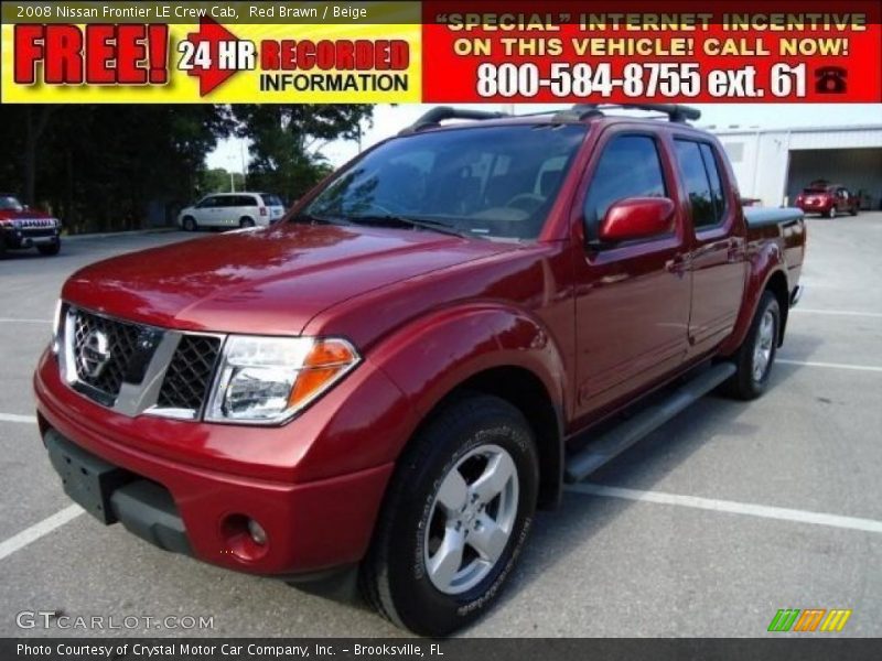 Red Brawn / Beige 2008 Nissan Frontier LE Crew Cab