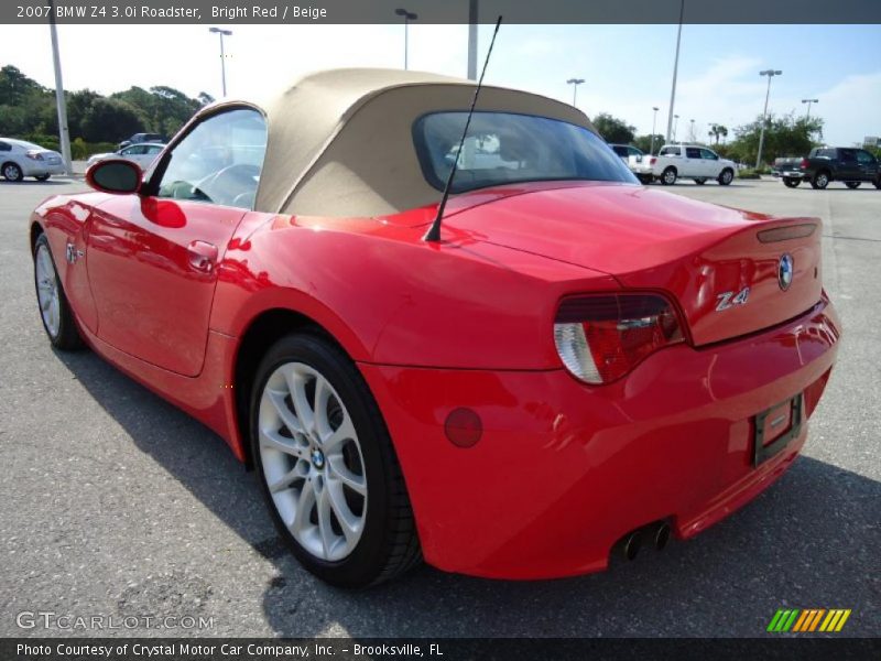 Bright Red / Beige 2007 BMW Z4 3.0i Roadster