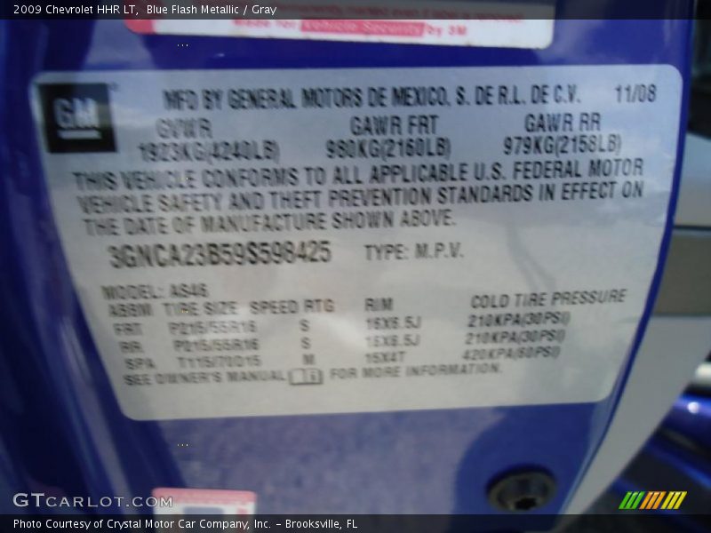 Blue Flash Metallic / Gray 2009 Chevrolet HHR LT