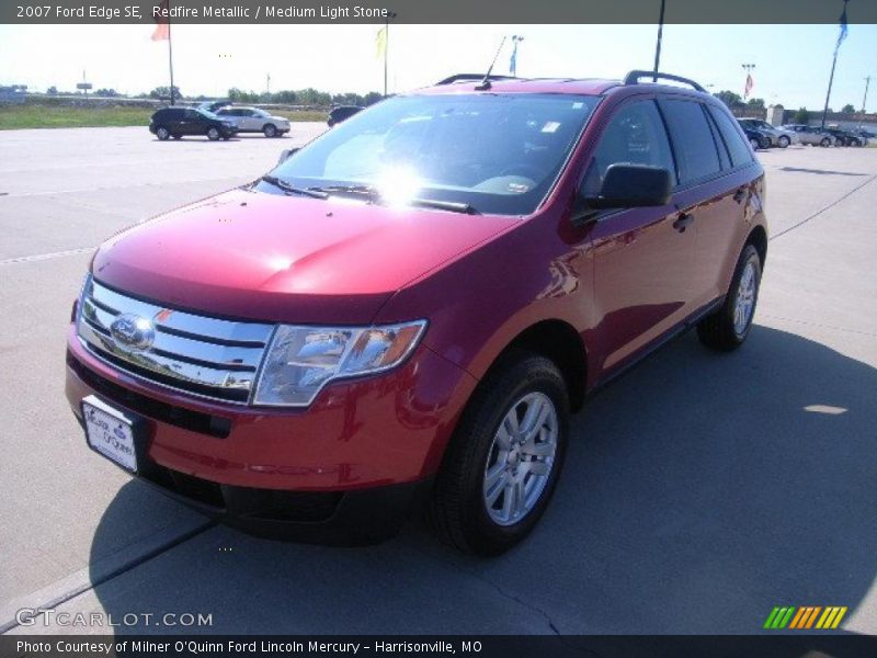 Redfire Metallic / Medium Light Stone 2007 Ford Edge SE