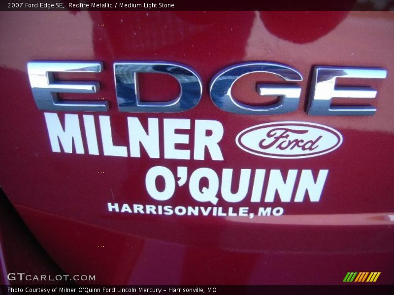Redfire Metallic / Medium Light Stone 2007 Ford Edge SE