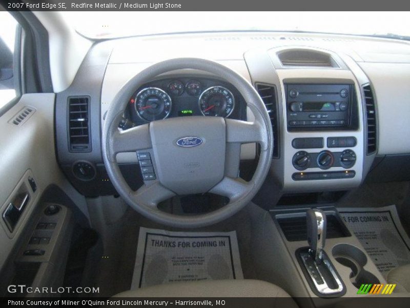 Redfire Metallic / Medium Light Stone 2007 Ford Edge SE