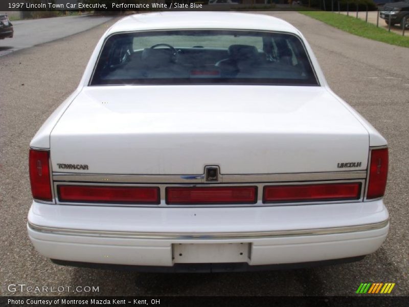 Performance White / Slate Blue 1997 Lincoln Town Car Executive