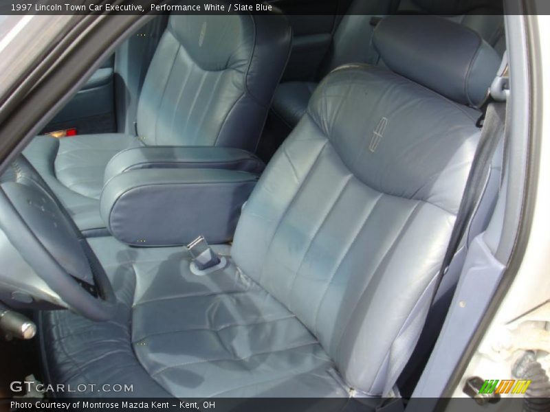 Performance White / Slate Blue 1997 Lincoln Town Car Executive