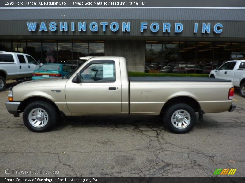 Harvest Gold Metallic / Medium Prairie Tan 1999 Ford Ranger XL Regular Cab