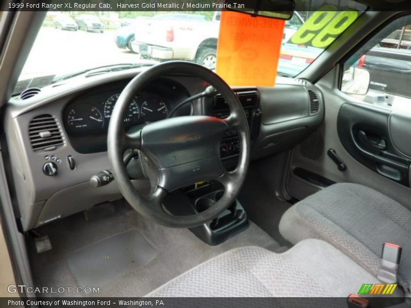 Harvest Gold Metallic / Medium Prairie Tan 1999 Ford Ranger XL Regular Cab