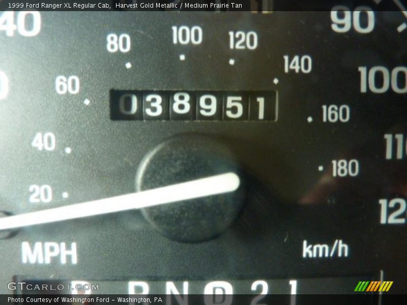 Harvest Gold Metallic / Medium Prairie Tan 1999 Ford Ranger XL Regular Cab