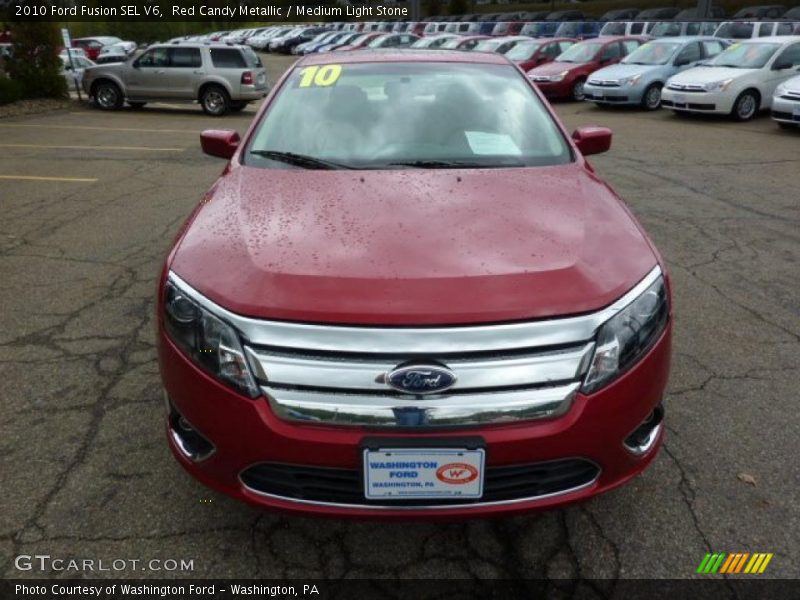 Red Candy Metallic / Medium Light Stone 2010 Ford Fusion SEL V6