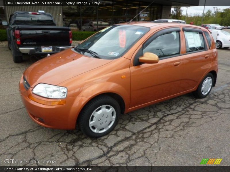 Spicy Orange / Gray 2004 Chevrolet Aveo LS Hatchback