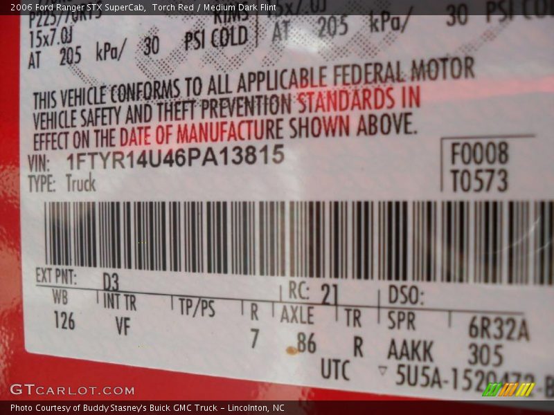 Torch Red / Medium Dark Flint 2006 Ford Ranger STX SuperCab